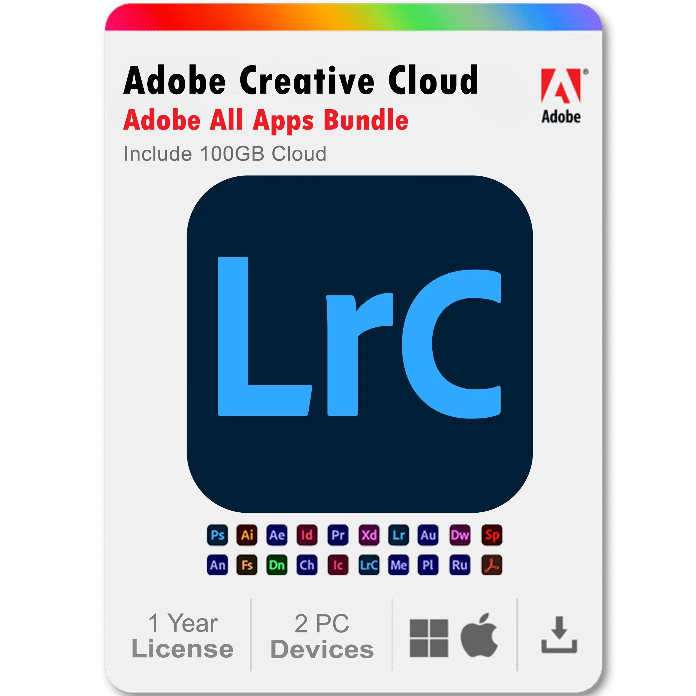 Lightroom Classic 2025 1 Year Subscription All Adobe Creative Cloud Apps Bundle