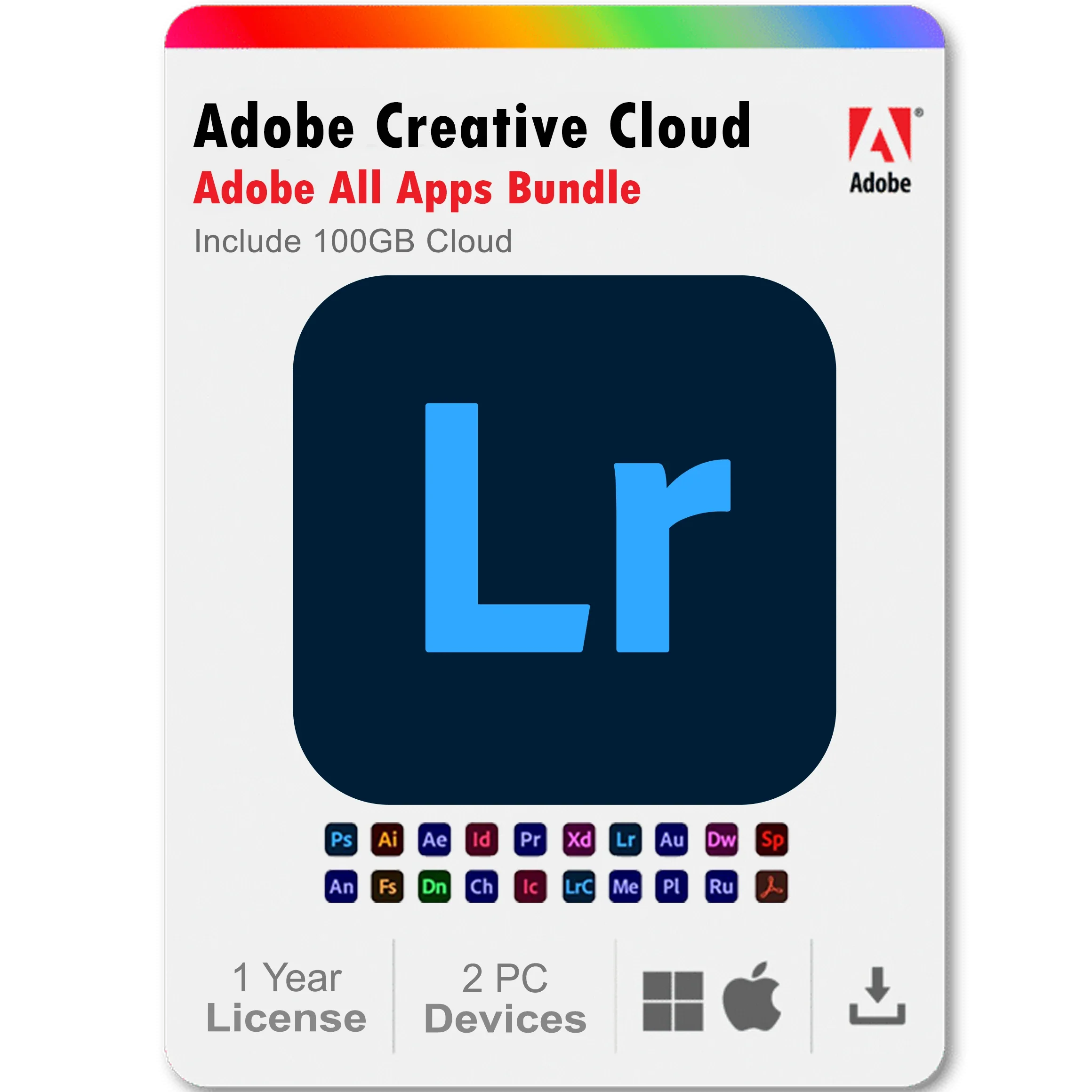Lightroom 2025 1 Year Subscription All Adobe Creative Cloud Apps Bundle