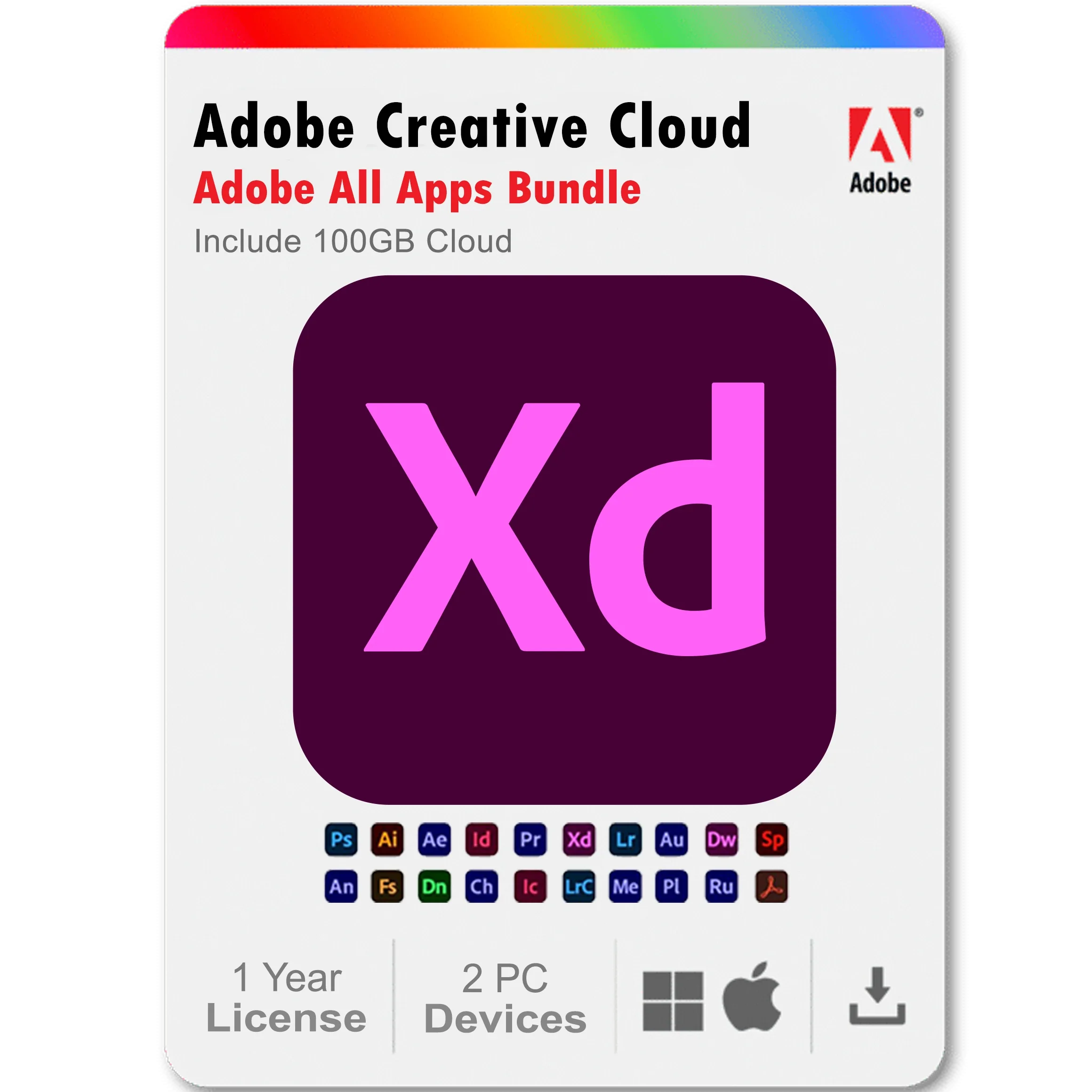 Adobe XD 2025 1 Year Subscription All Adobe Creative Cloud Apps Bundle
