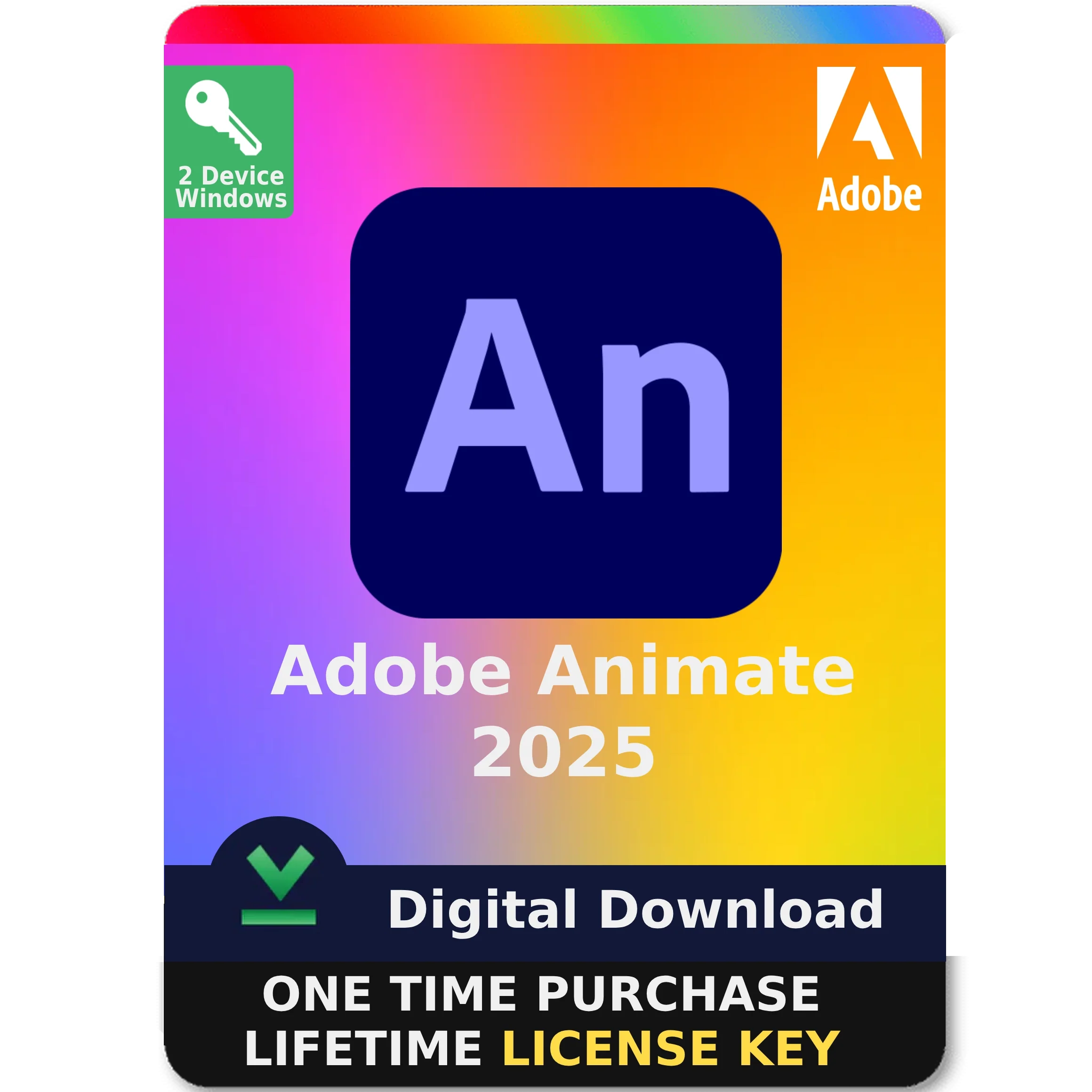 Adobe Animate Lifetime License Key 2 PC For Windows
