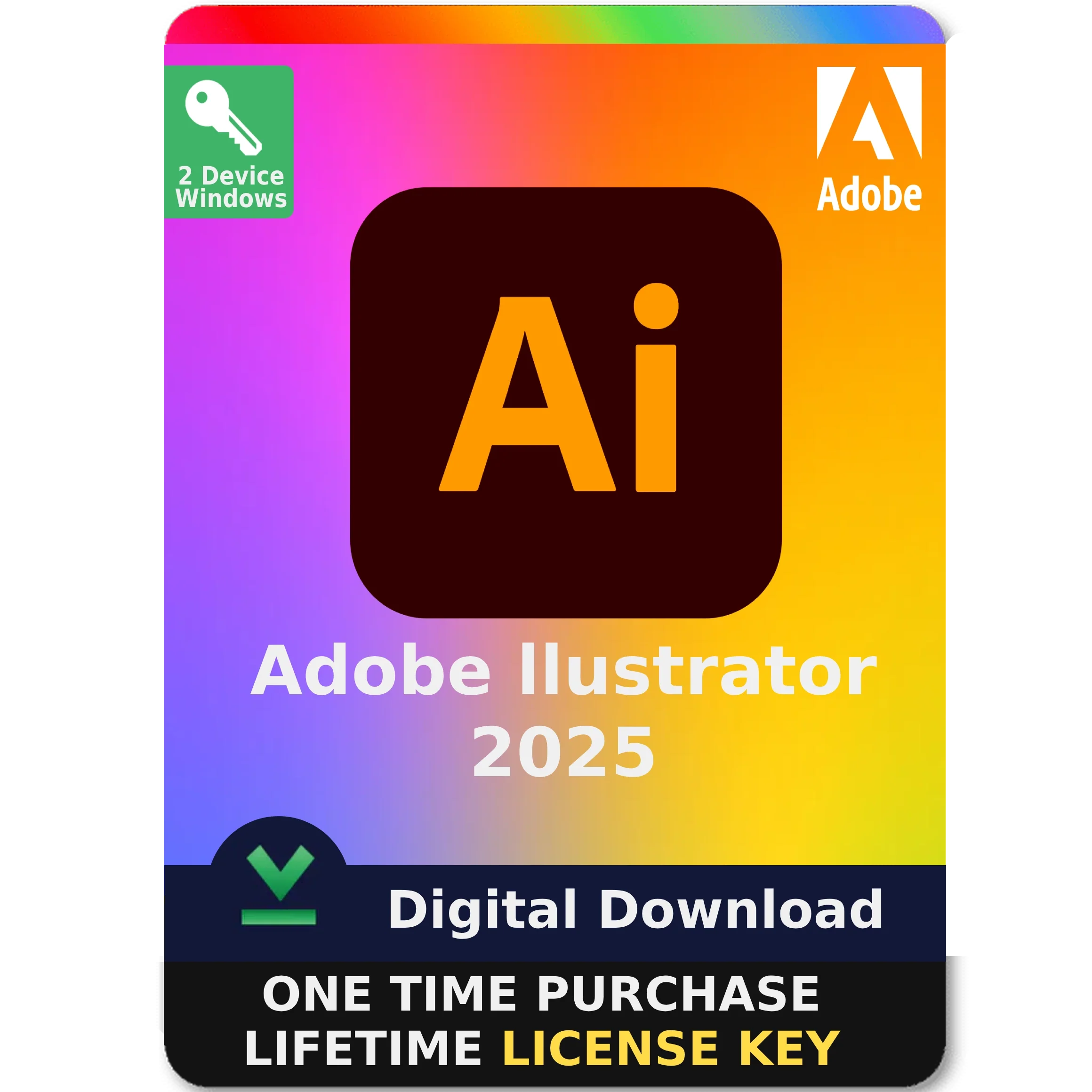 Adobe Illustrator 2025 Lifetime License Key 2 PC For Windows