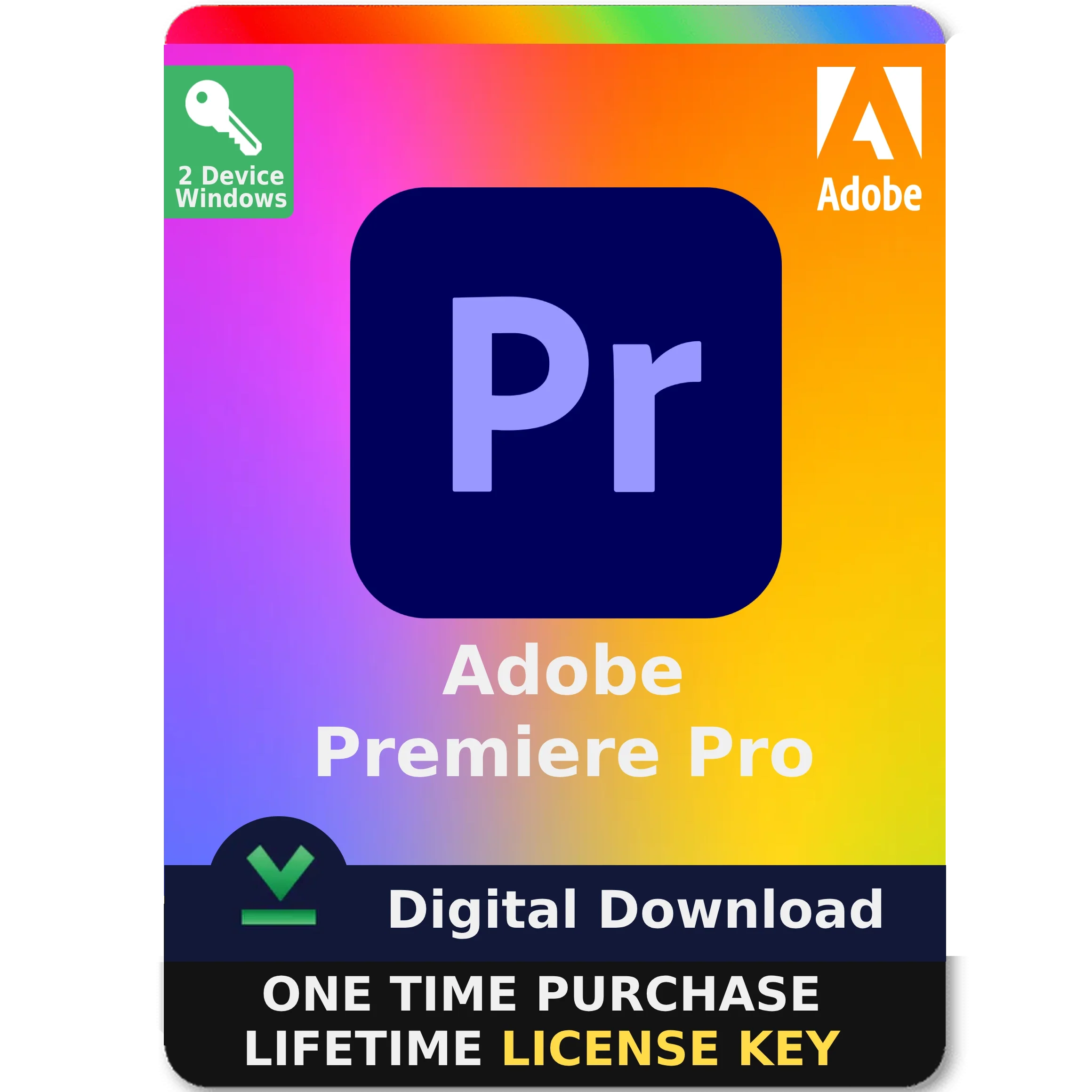 Adobe Premiere Pro 2025 Lifetime License Key 2PC For Windows